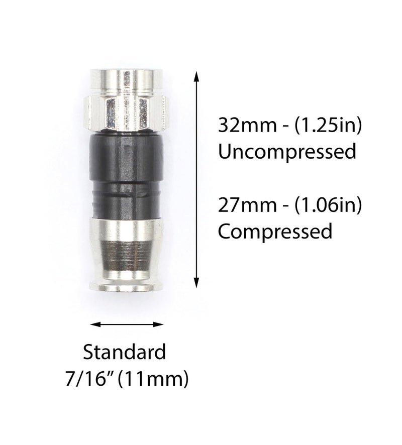 THE CIMPLE CO Coaxial Cable Connectors, 50 PCS, RG59 Compression Fitting, Water Tight O Ring, Indoor/Outdoor, F81, F-Type, 75 Ohm, 3 GHz, Black - Image 4